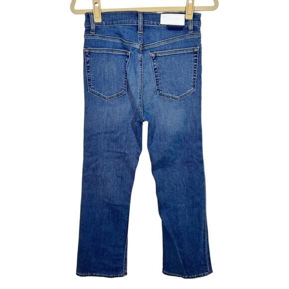 Redone 70s Crop Boot Jeans 27 West Coast Fade Wash Stretch Casual High Waist - Picture 5 of 9